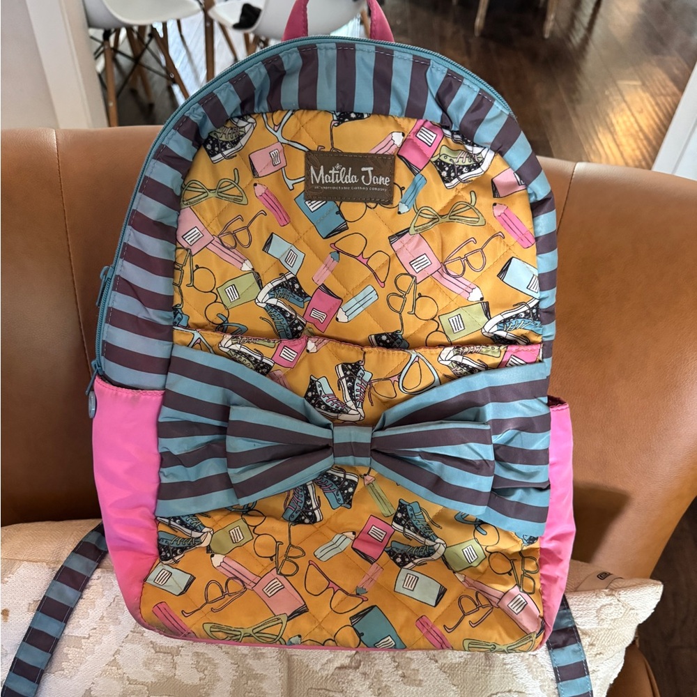 Matilda Jane Colorful Kids Backpack with Pink and Yellow